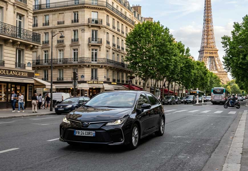 black Toyota Corolla paris